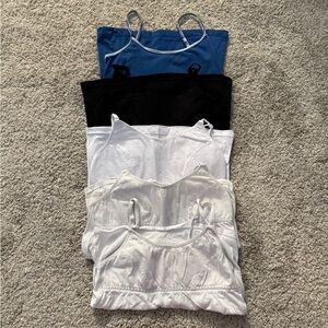 Set of Girls Blue, Black, and White Camisoles - Size Medium